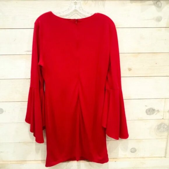 Lulus red bell sleeve dress, XL - Picture 4 of 6